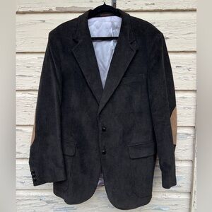 Vintage Trophy Club Fall Sports Coat Suede Patches Corduroy Blazer Jacket 44L